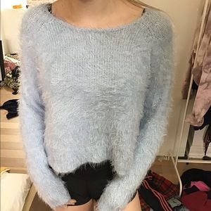 Blue fuzzy sweater